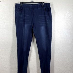 Let's Diet Denim Jeans Pull Up Stretch Skinny Pants Dark Wash 4XL/5XL
